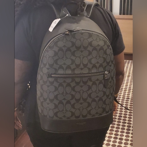 Black/Gray Authentic Coach Backpack - Picture 10 of 10